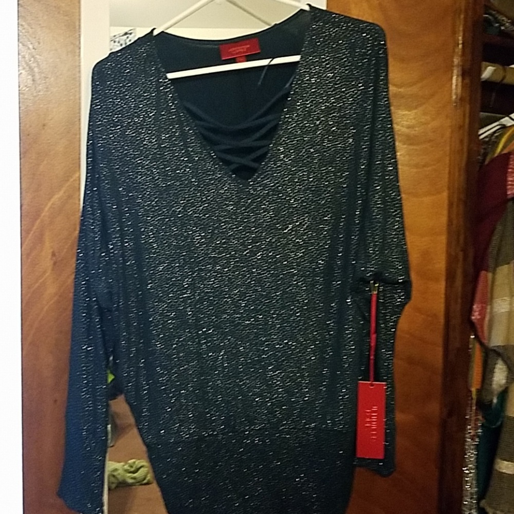 Jennifer Lopez navy sparkly top